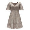 Ladies' Fashionable Casual Floral Pattern V-neck Short Sleeved Dress