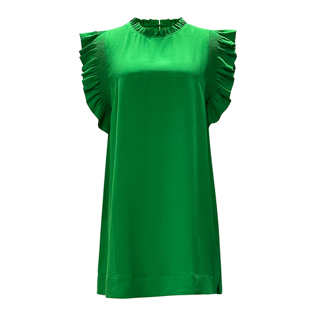 Women's Fashion Casual Ruffled Trim Covered Sleeve Dresses