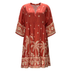 New Flared Sleeve V-Neck Printed Loose Dresses for Women