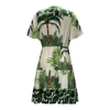 Women's V-Neck Printed Short Sleeve Dress