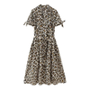Women's V-Neck Sexy Leopard Print Waist Tie Dresses