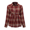 Women's Round Collar Plaid Casual Fashion Long Sleeve Shirt