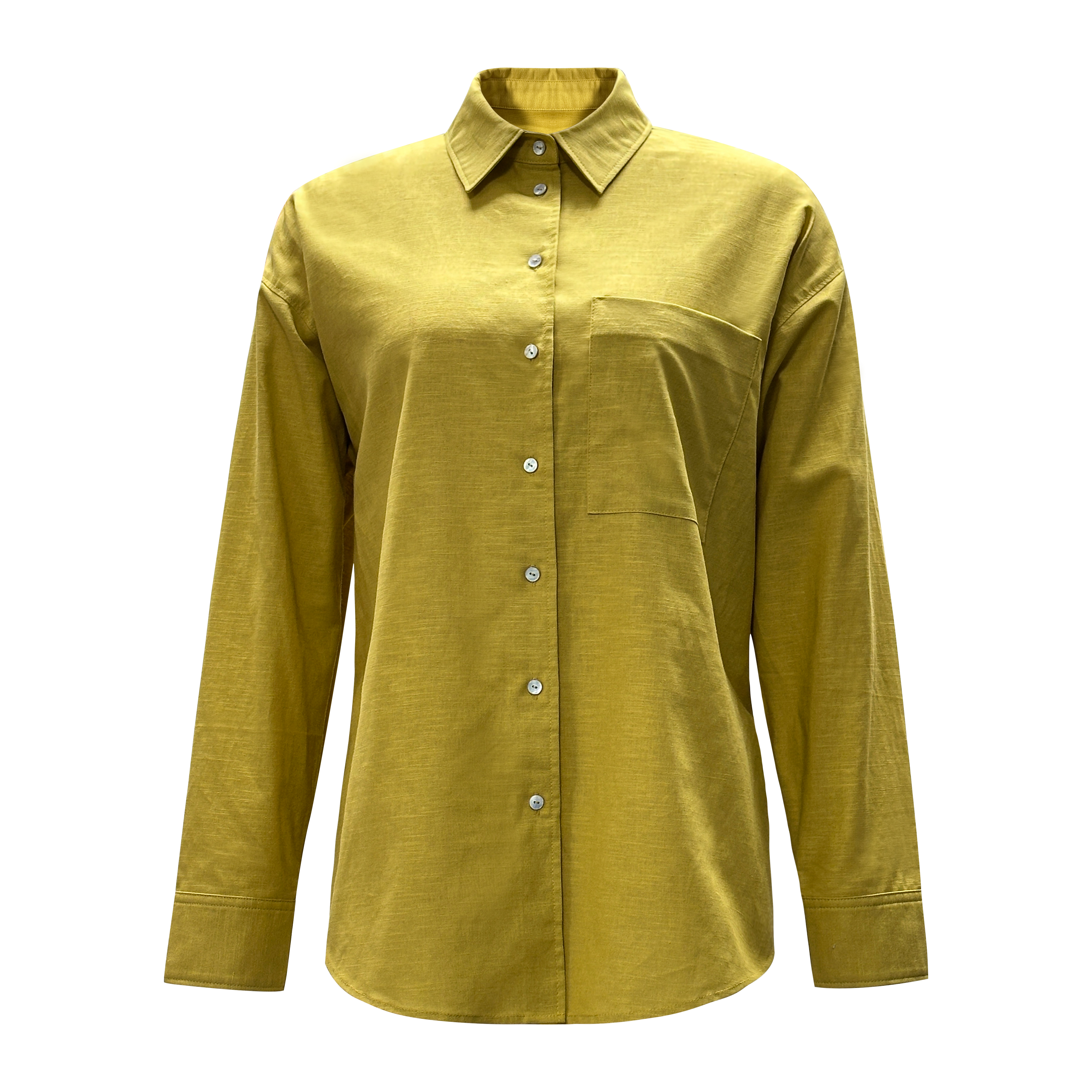 Women's Round Collar Long Sleeve Shirt