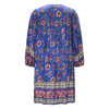 Women's Bohemian Printed Dresses Long Sleeve Round Neck Tie Dresses