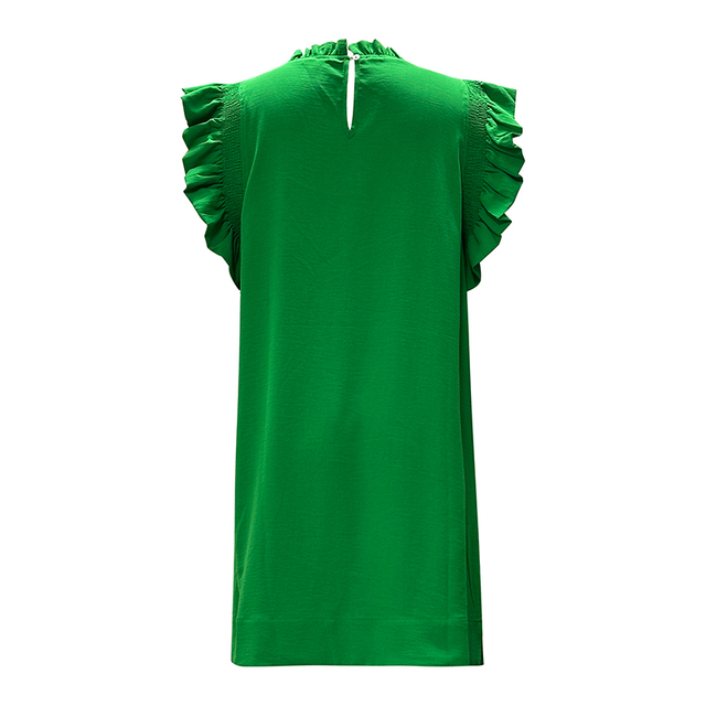 Women's Fashion Casual Ruffled Trim Covered Sleeve Dresses