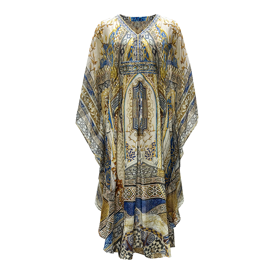 Women's Summer Printed Long Dress Beach Hoodie Vacation Casual Beach Dress Outer Hoodie Sun Shirt