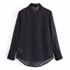 Women's Fashion Versatile Casual Textured Cut Flower Buttoned Long Sleeve Shirt