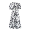 Summer New Women's European And American Style Fashion Casual Simple Printed Short-sleeved Long Dresses