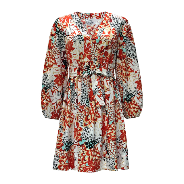 Women's Long Sleeve V-neck Dress