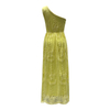 Women's One-Shoulder Sheath Lace Embroidered Long Dresses