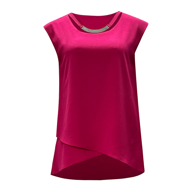 Women's Round Neck Solid Color Sleeveless Tank Top