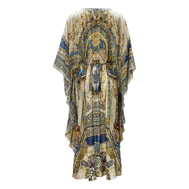 Women's Summer Printed Long Dress Beach Hoodie Vacation Casual Beach Dress Outer Hoodie Sun Shirt