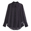 Women's Fashion Versatile Casual Textured Cut Flower Buttoned Long Sleeve Shirt