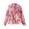 Women's Fashion Casual Printed Hundred Sleeve Shirt