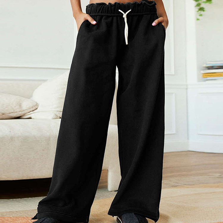 2024 Women's Personality Loose Casual Wide Leg Thin Drag Trousers