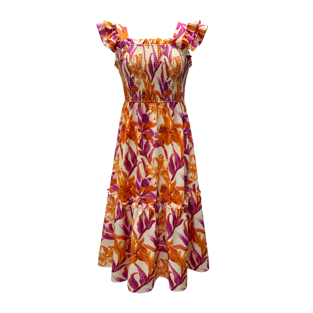 Summer New Beach Vacation Printed Long Dresses for Women