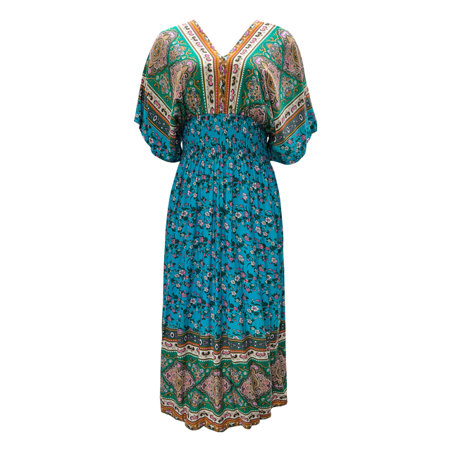 Women's Summer New Bohemian Vacation Dress Fashion Floral Waist Skirt