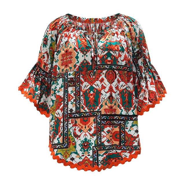 Women's Round Neck Printed Top