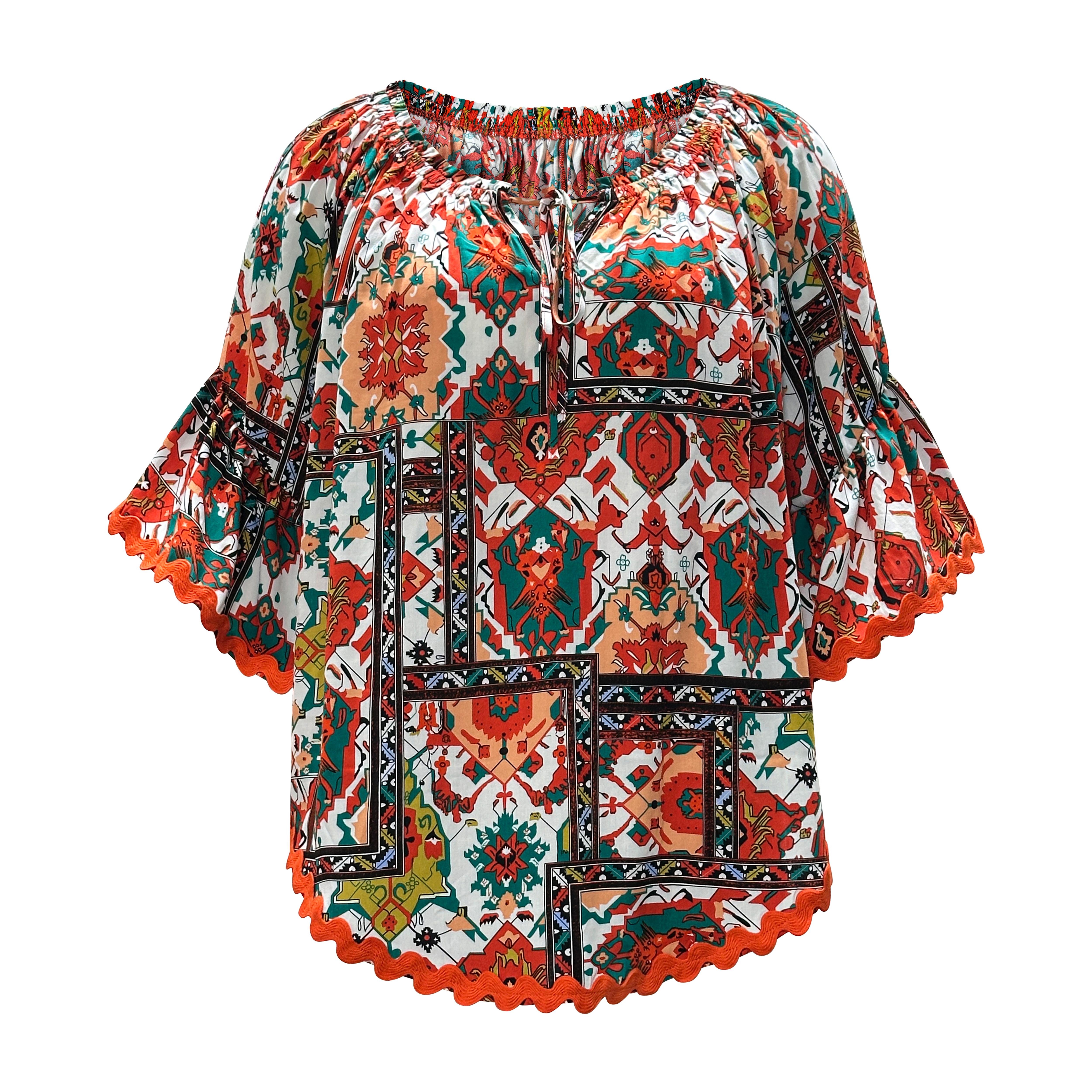 Women's Round Neck Printed Top