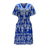 Women's V-neck Printed Short Sleeve Dress