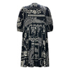 Women's Round Neck Tie Mid Sleeve Printed Dresses