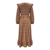 Long Sleeve V-Neck Vintage Plaid Dress Long Women's
