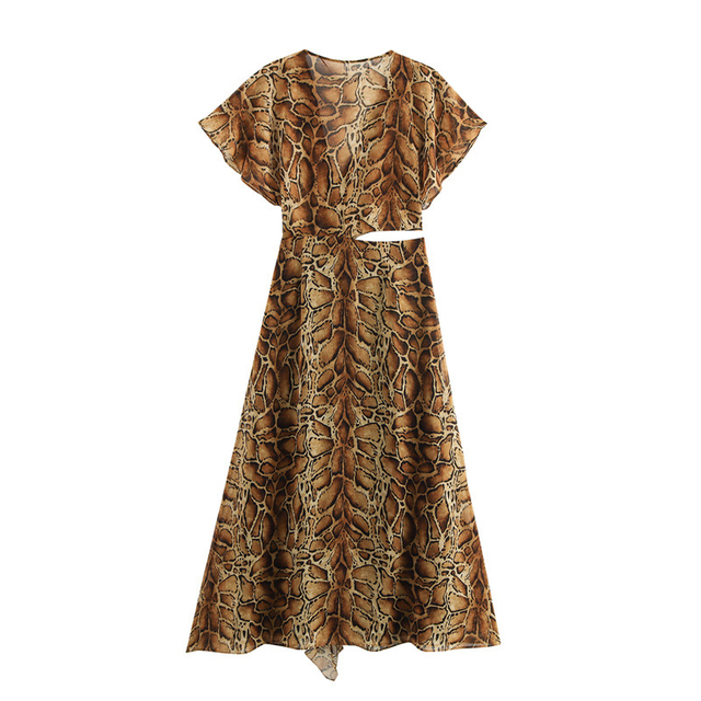 Summer New Europe And The United States Wind Stacked Decorative Opening Printed Long Dress Female