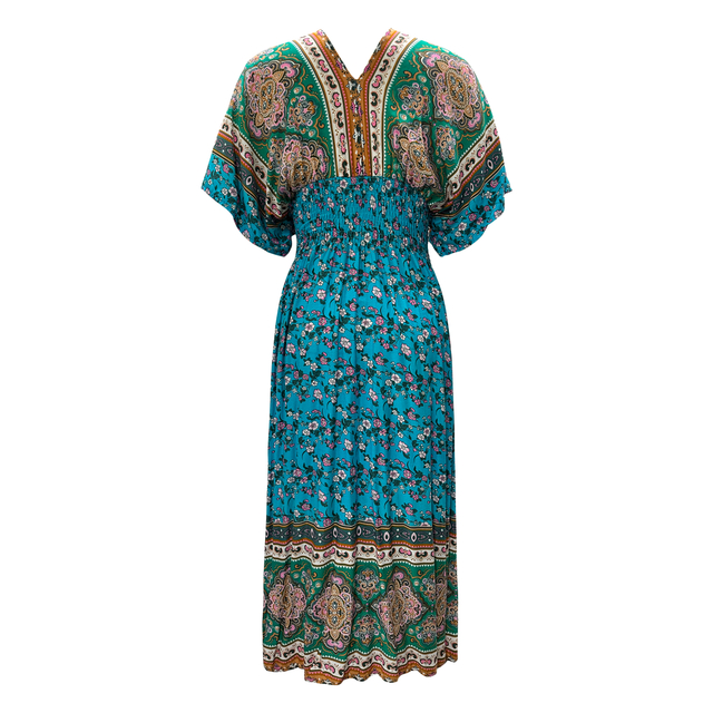 Women's Summer New Bohemian Vacation Dress Fashion Floral Waist Skirt