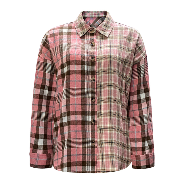 Fashion Plaid Long Sleeve Shirt for Women