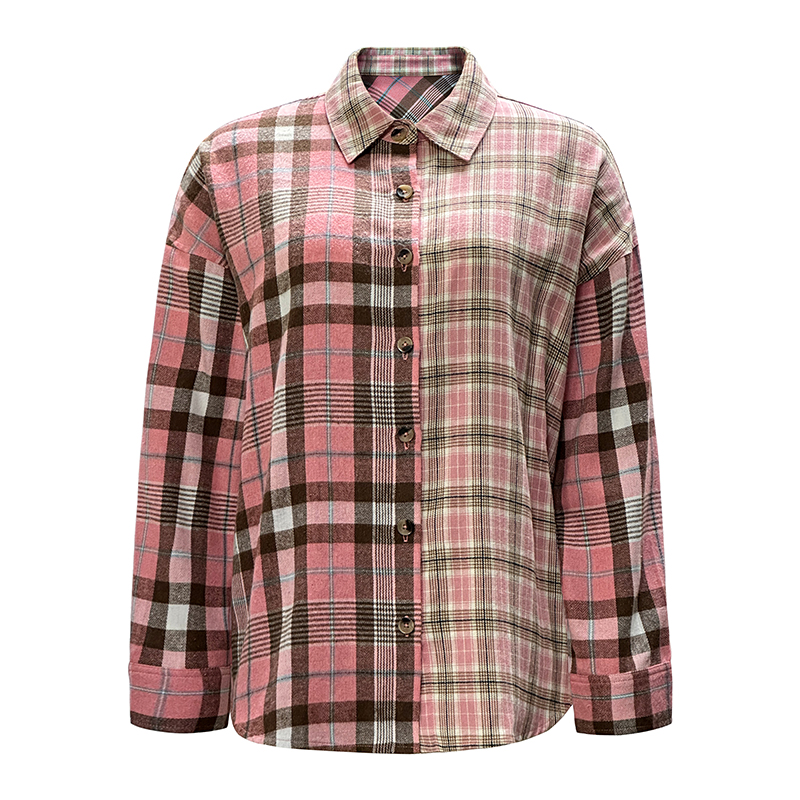 Fashion Plaid Long Sleeve Shirt for Women