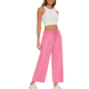 Women's High Waisted Cargo Pants Travel Streetwear Baggy Stretchy Pants with Pockets 