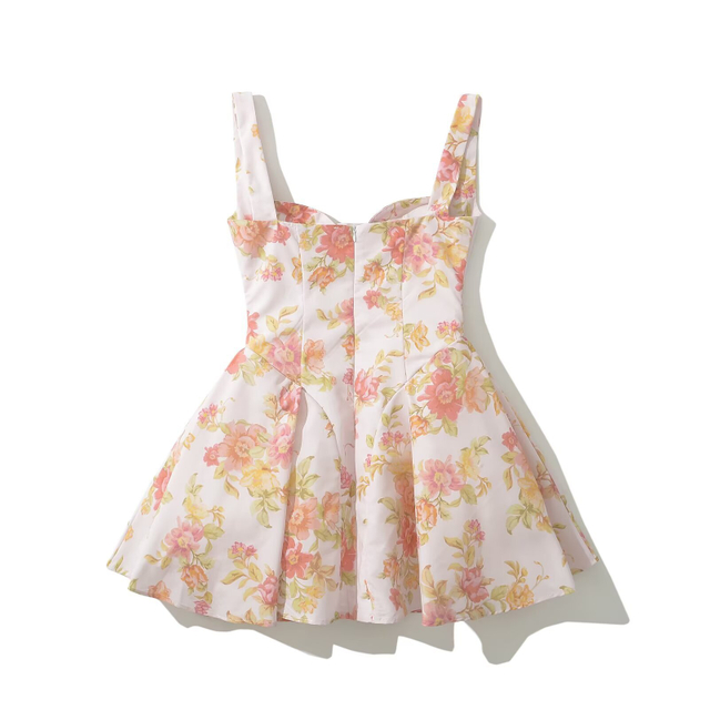 Women's Fashion Printed Sexy Backless Slim Casual Halter Mini Dresses