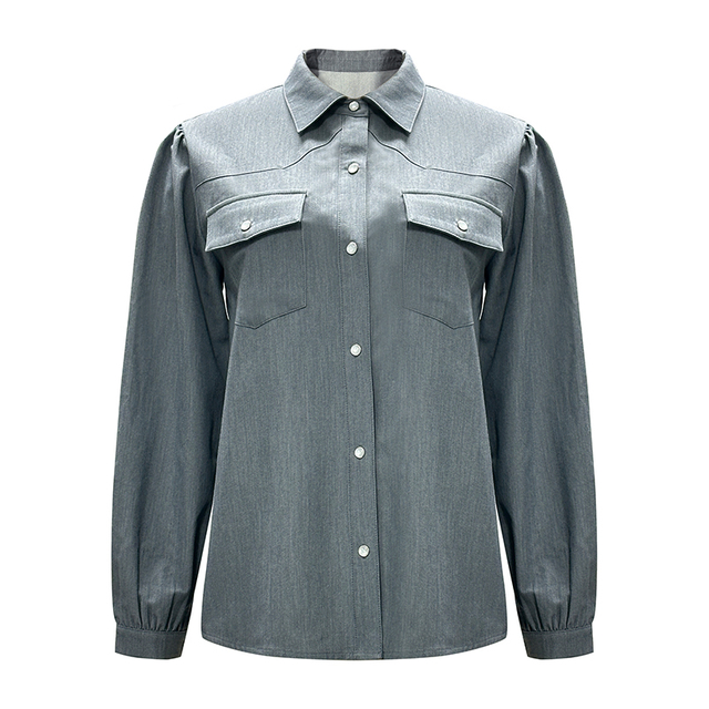 French Vintage Round Neck Shirt Women