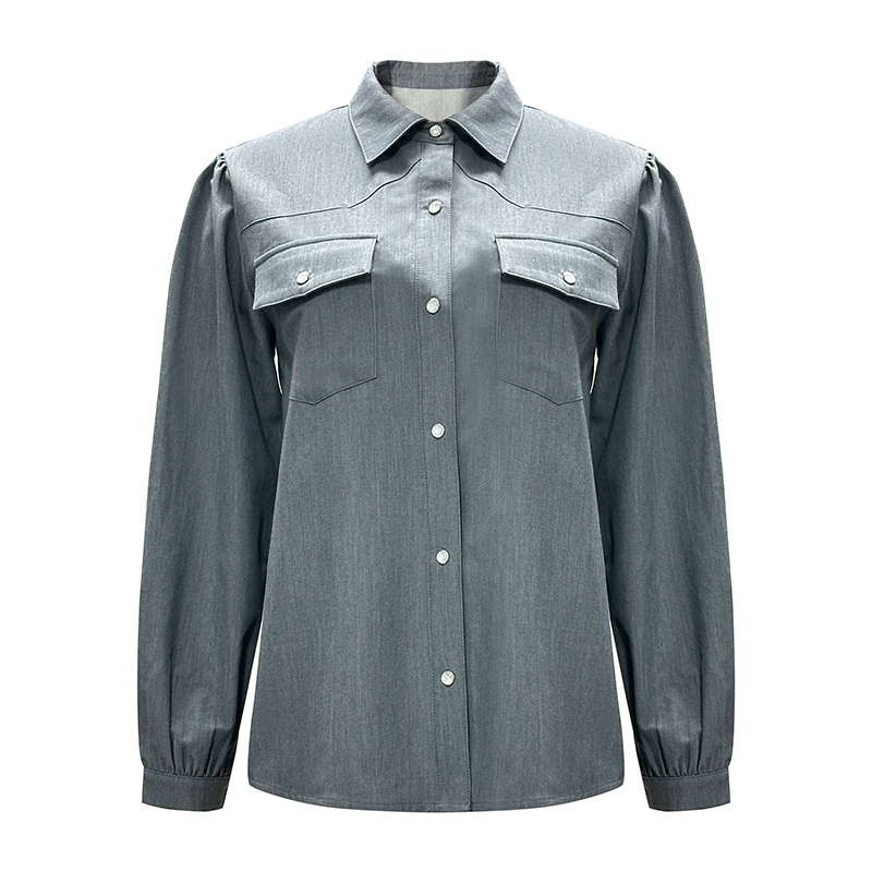 French Vintage Round Neck Shirt Women