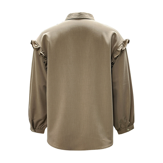 Autumn New Long-sleeved Shirt Female Lapel Doll Shirt Ruffled Blouse