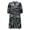 Women's Round Neck Tie Mid Sleeve Printed Dresses