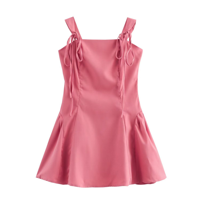 Women's Hundreds of Design Sense Tie Bow Waist Short Halter Dresses