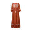 Summer New Fashion Bohemian Style Embroidery Flared Sleeve Personalized Dresses Long Dresses