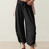 Women's 2024 Drawstring Tie Lantern Trousers in Europe And The United States Trousers Senior Sense of Thin Casual Trousers