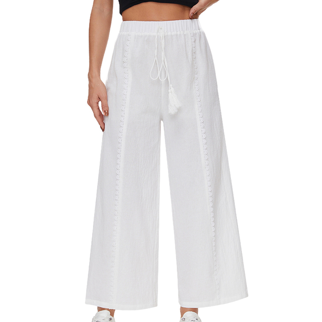 2024 Women's Loose Casual Tassel Wide Leg Pants