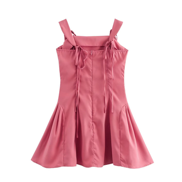 Women's Hundreds of Design Sense Tie Bow Waist Short Halter Dresses