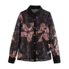 Women's Niche Lace Print Designer Casual Long Sleeve Shirt