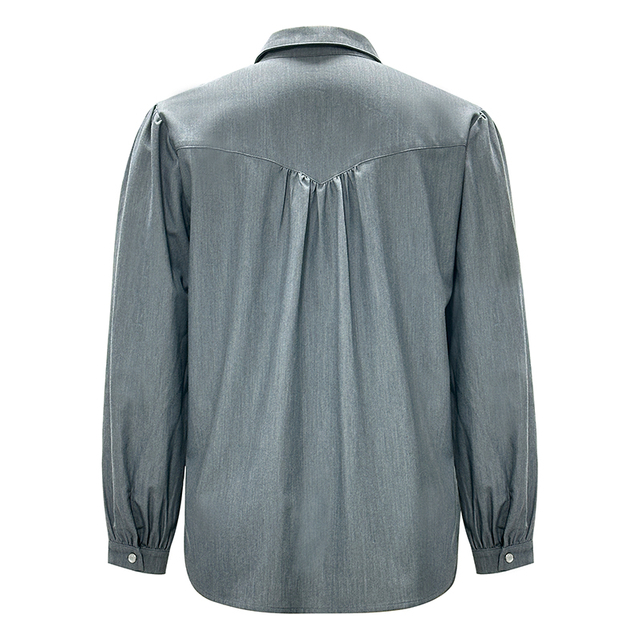 French Vintage Round Neck Shirt Women