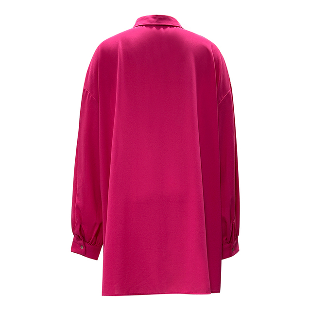 Women's Fashion Lapel Solid Color Long Sleeve Shirt Dresses