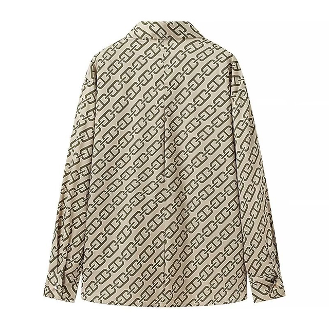 Women's Fashion Casual Simple Chain Pattern Shirt