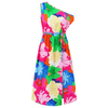 Women's Color Clashing Printed Slash Shoulder Dresses Loose A Hem Elegant Long Dresses 