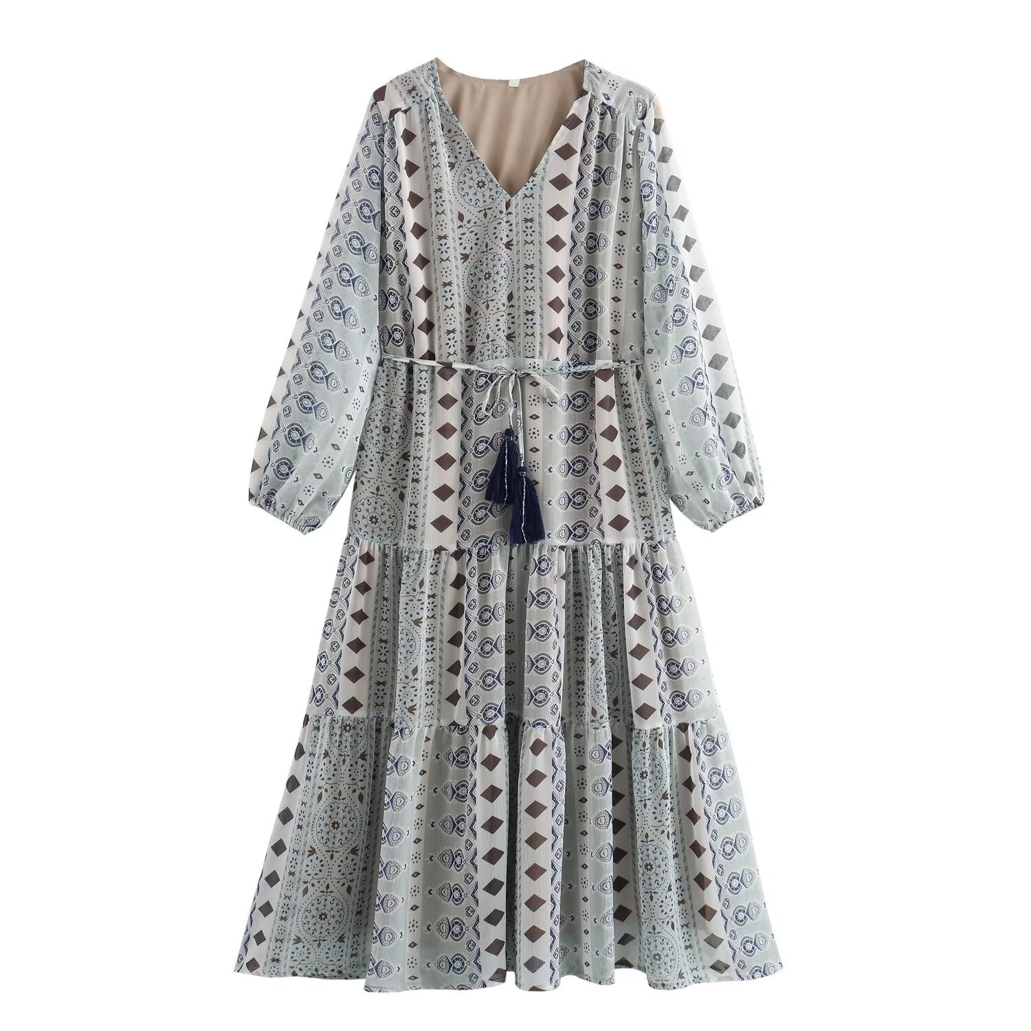 Fall Dresses New Women's Europe And The United States Wind Bohemian Style Niche Elegant