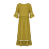 Summer New Fashion Bohemian Style Embroidery Flared Sleeve Personalized Dresses Long Dresses