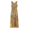 Autumn New Women's Europe And The United States Wind Sleeveless Fashion Sexy Elegant Temperament Hot Gold Pleated Long Skirt