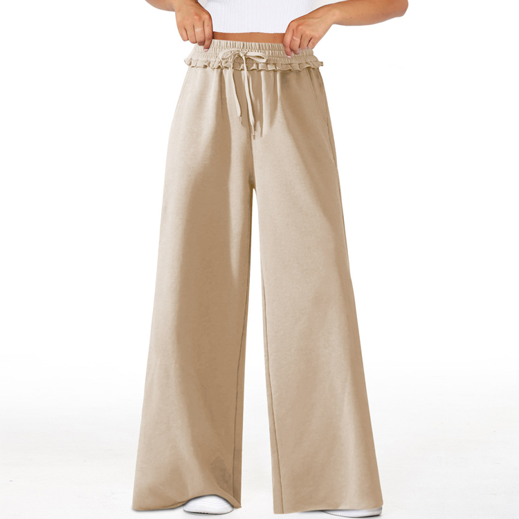 2024 Straight Casual Pants Loose Casual Tie Women's Pants Premium Feeling Skinny Pants Wide Leg Pants